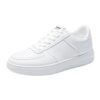 Baskets unisexes en similicuir blanc à lacets, basses, décontractées, polyvalentes, à plateforme, pour la marche quotidienne, pour hommes et femmes