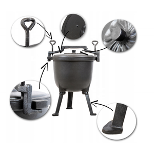 Olla a Presión <span class=keywords><strong>de</strong></span> <span class=keywords><strong>Hierro</strong></span> Fundido Esmaltada <span class=keywords><strong>Grande</strong></span> para Camping, Caza y Carne, <span class=keywords><strong>Caldero</strong></span> Polaco <span class=keywords><strong>de</strong></span> Tres Patas, Venta al Por Mayor - Product Image 6
