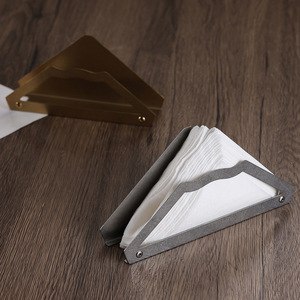 Stainless Steel Tissue Holder Gold Retro Industrial Style Free Standing Desktop Napkin Stand Creative Design - Product Image 2