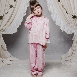 Boutique all'ingrosso ragazze principessa casa vestito ragazze stella stampata 100% <span class=keywords><strong>cotone</strong></span> pizzo volant <span class=keywords><strong>camicia</strong></span> <span class=keywords><strong>da</strong></span> <span class=keywords><strong>notte</strong></span> lunga - Product Image 3