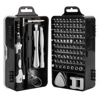 Kit de tournevis combiné 115-en-un en acier au chrome-vanadium pour la démontage et l'entretien des montres, ordinateurs et téléphones portables
