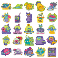 50 autocollants en PVC imperméables en gros, motif Alien Universe original, pour skateboard, moto, guitare, décoration