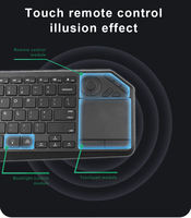 Teclado Multifuncional Delgado, Teclado Bluetooth de Modo Dual Inalámbrico 2.4G con Panel Táctil de Precisión