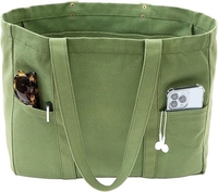 Grand sac fourre-tout en toile biologique de 16 oz Sac fourre-tout utilitaire Sac fourre-tout pour professeur d'ordinateur portable