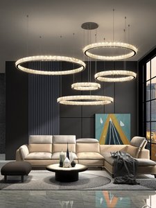 High-end Living Room Chandelier Modern Simple Nordic <strong>Light</strong> Luxury Crystal High Ceiling Hollow <strong>Loft</strong> Villa <strong>Covering</strong> Large <strong>Light</strong> - Product Image 5