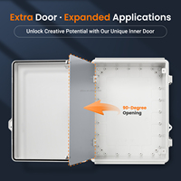 QILIPSU IP67 Boîte de jonction électrique en plastique 16.1 "x 12.2" x 7.1 "avec porte intérieure Boîtier étanche extérieur Projet Nema Abs Box