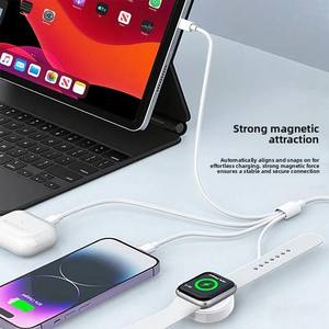 Cargador Inalámbrico Magnético 4 en 1 para <span class=keywords><strong>Apple</strong></span> Watch con Conectores 1 a 4, Carga Rápida y Transferencia de Datos a través de <span class=keywords><strong>Cable</strong></span> Tipo C - Product Image 2