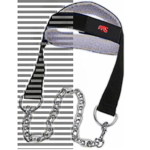 สายรัดคอสำหรับออกกำลังกายเพื่อยกน้ำหนักฝึกต้านทานหรือฟื้นฟูการบาดเจ็บด้วยโซ่เหล็กยาวและฝาครอบหัวนีโอพรีน - Product Image 1