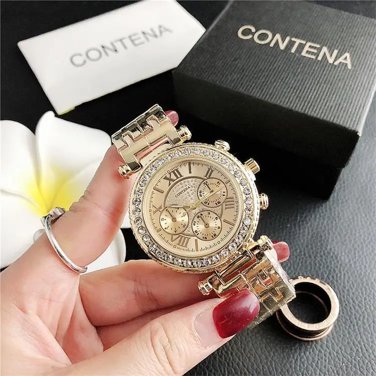 Hip Hop Women Luxury Wrist Watch Quartz Female Watch Smaller Size Bling Watches