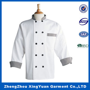 Veste de chef personnalisée en coton polyester unisexe pour l'hôtellerie, à manches courtes, de style français - Product Image 3