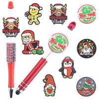 Aksesoris Gantungan Gigi Bayi Baru Lahir DIY, Manik-manik Silikon Lucu untuk Pembuatan Pena, Tema Natal