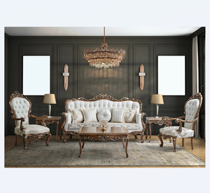 Divano in legno <span class=keywords><strong>classico</strong></span> reale più popolare in tessuto <span class=keywords><strong>bianco</strong></span> elegante divano Royal con divani morbidi - Product Image 1