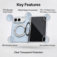Casing Ponsel Multifungsi Berbahan Metal dengan Tombol, untuk Iphone Duo, Dilengkapi Dudukan Putar 360 Derajat, Cincin Magnetik, Bumper TPU, Pelindung PC untuk Bisnis