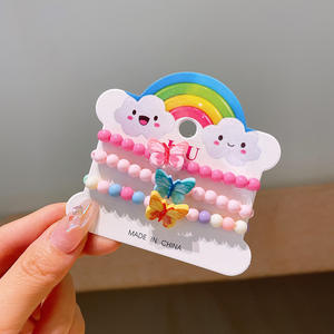 <span class=keywords><strong>Amistad</strong></span> Arco Iris <span class=keywords><strong>amor</strong></span> perla cuentas pulsera elástica conjuntos para niños regalo - Product Image 1