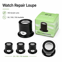Loupe de réparation de montres portable, lentille en verre HD, grossissement 5X 10X 15X, 42x38x35mm, 10g, pour l'inspection de précision des bijoux et de l'électronique