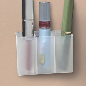 Caja de almacenamiento para lápices labiales, dividida en compartimentos, con espejo, gabinete con espejo sin necesidad de taladrar, para lápices labiales, lápices de cejas y tijeras - Product Image 1