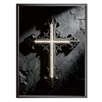 Lumière néon LED en forme de croix, décoration murale personnalisée de la famille Jésus, peinture décorative en relief 3D, peinture à l'huile décorative