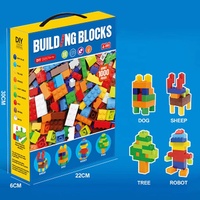 Vente en gros de 500/1000 pièces de blocs de construction Moc, en plastique ABS, briques de construction DIY, blocs d'assemblage, jouets, cadeau pour enfants