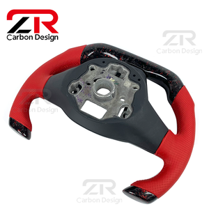 Volante Deportivo Personalizado para el <span class=keywords><strong>Interior</strong></span> del Automóvil Volkswagen MK8 MK7 <span class=keywords><strong>GTI</strong></span> <span class=keywords><strong>Golf</strong></span> 8, Estilo F1, de Fibra de Carbono Forjada y Cuero - Product Image 3