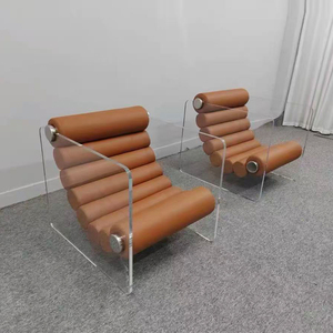 Poltrona decorativa per il tempo libero trasparente in acrilico di design italiano adatta per la casa soggiorno sedia sospesa per il tempo libero - Product Image 4