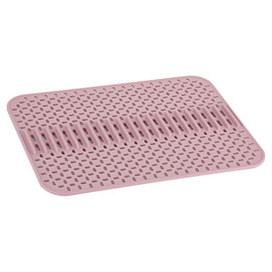 Silicone Hollow Kitchen Drainer Mat Rectangle Solid Color Heat Insulation Waterproof Drain Pad for Counter Protection - Product Image 5