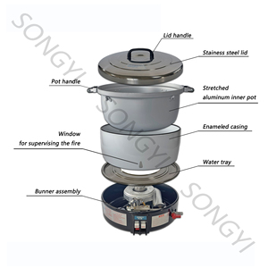 <span class=keywords><strong>Olla</strong></span> <span class=keywords><strong>Arrocera</strong></span> Industrial Automática de 10L para Uso Comercial, a Gas Propano/Gas Natural, Ecológica, con Taza Medidora Rápida - Product Image 2