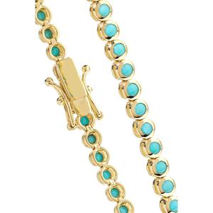 Gemnel in argento 925 placcato gioielli in <span class=keywords><strong>oro</strong></span> diamond tennis braccialetto <span class=keywords><strong>turchese</strong></span> - Product Image 2