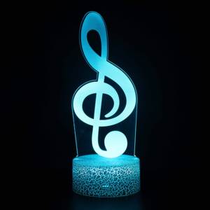 Lampe de nuit créative 3D Illusion-Music Note Series Lampe de <span class=keywords><strong>table</strong></span> en acrylique avec contrôle tactile 7 couleurs, un cadeau magique - Product Image 2
