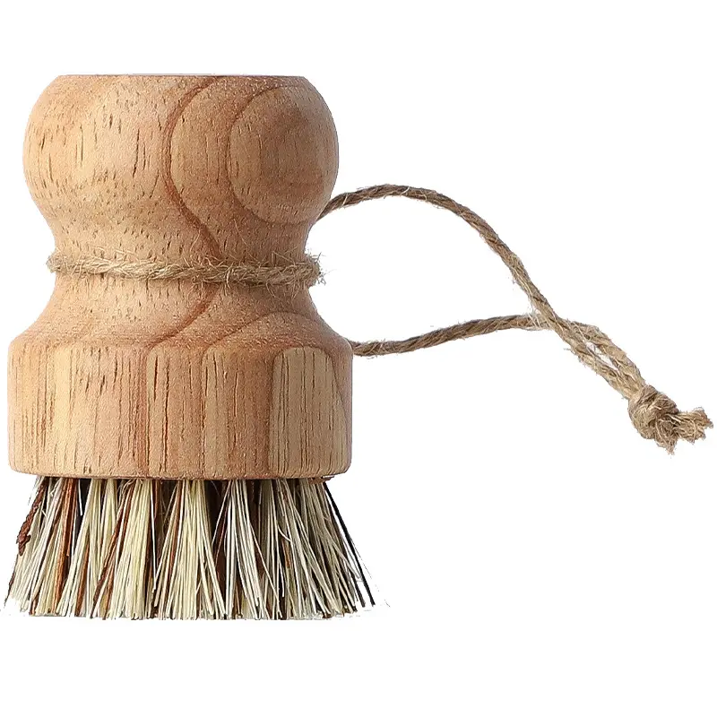Escova de descontaminação doméstica para lavar louça, escova de bambu de madeira sisal para cozinha
