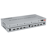 4K60HZ HDMI Matrix 4X4 avec commutateur audio 4X4 Commutateur HDMI en métal Accessoires audio et vidéo RS232 Support EDID