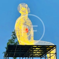 Personnalisable PVC Transparent LED Allumé Gonflable Ballon Humain Gonflable Embrasser Modèle Public Art Installation pour la Publicité