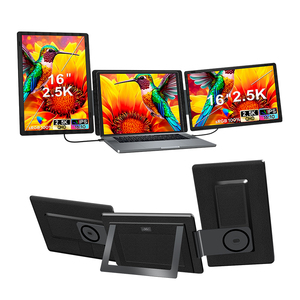 จอขยายสำหรับแล็ปท็อปขนาด 16 นิ้ว 2.5K QHD แบบเสียบใช้งานได้ทันที หน้าจอถอดออกได้ พอร์ต Type-C และ HD รองรับการใช้งานแบบสามจอ สำหรับ Windows และ Macbook - Product Image 1