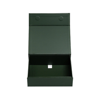 Boîte d'emballage rigide pliable magnétique à rabat personnalisée en vert foncé mat pour montre, bijoux, accessoires, coffret cadeau de luxe