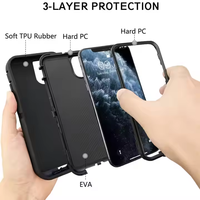 Coque de téléphone hybride robuste antichoc 3-en-1 en TPU+PC de qualité supérieure pour iPhone 17 Pro Max 16 16 Defender Armor