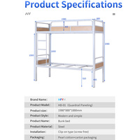 Factory Direct Lit superposé à double pont avec cadre en métal en acier pour adolescents et dortoirs pour écoles et auberges de jeunesse