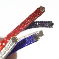 Bande de strass en verre rond pour la confection de bijoux DIY, accessoires de vêtements, bande décorative en strass, vente en gros