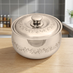 Stainless <b>Steel</b> Casserole <b>Pot</b> With Lid 24cm Round Classic Design Polished Exterior Durable For Gas And Induction Cooker - Product Image 6