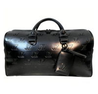 Fabricant Chinois Sur Mesure Personnalisé Grand Sac de Voyage Homme Motif Gaufré Sac Polochon en Cuir PU avec Chaîne Sac de Week-end