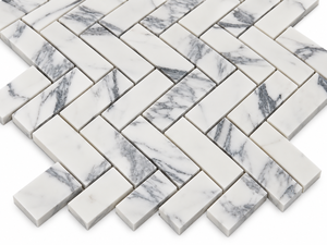 Statuario White Marble Herringbone <b>Mosaic</b> <b>Tile</b> Honed Surface Kitchen Bathroom Wall Backsplash Natural Stone <b>Mosaic</b> <b>Tile</b> - Product Image 5
