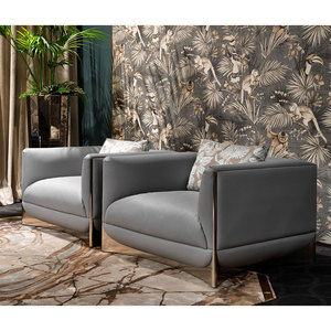 เฟอร์นิเจอร์มิโว ชุดโซฟาหรูหราสไตล์อิตาลีสำหรับบ้าน โซฟาห้องนั่งเล่นทันสมัย ผ้ากำมะหยี่สีน้ำเงินสำหรับโซฟา - Product Image 5