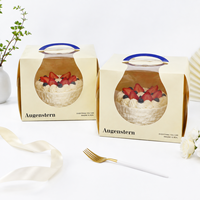 Cajas para Pasteles con Logotipo Personalizado, Caja de Cartón Biodegradable con Ventana, Empaque Ecológico para Pasteles al por Mayor para Negocios de Panadería