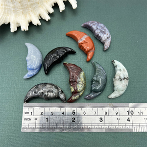 Pendentif lune décorations pour la maison <span class=keywords><strong>pierres</strong></span> <span class=keywords><strong>naturelles</strong></span> guérison cristal sculpté artisanat opalite croissant de lune pour les décors de noël en gros - Product Image 3