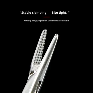 Penjepit Jarum Medis Bahan Stainless Steel Gagang Emas Inlay Clip untuk Bedah Kelopak Mata Ganda Jahitan Kelas I - Product Image 2