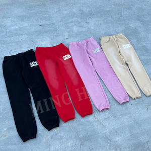 Pantalon de jogging personnalisé de différentes couleurs avec logo brodé d'autocollants Pantalon de survêtement en éponge de haute qualité lavé à l'acide - Product Image 5