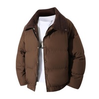 Veste classique, robuste et chaude pour homme, col à revers, rembourrée en coton, manteau d'hiver avec fermeture éclair, grandes tailles