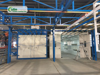 Four de peinture en poudre industriel électrique à gaz de 6 m de type discontinu et système de convoyage pour peinture en poudre