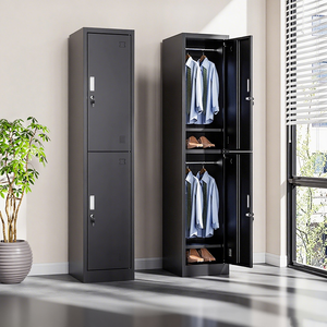 Casier vestiaire individuel en acier à 2 portes pour personnel, armoire de rangement métallique pour vêtements de sport et employés - Product Image 1
