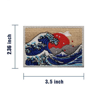 Nakış kanca döngü kollukları Kanagawa büyük dalgalar moral rozetleri için giysi şapka ve sırt çantaları dekorasyon - Product Image 4