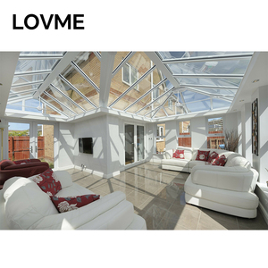 Véranda de jardin extérieure avec verre trempé à faible émissivité Petite maison ensoleillée Véranda en verre pour villa Cadre en aluminium - Product Image 5