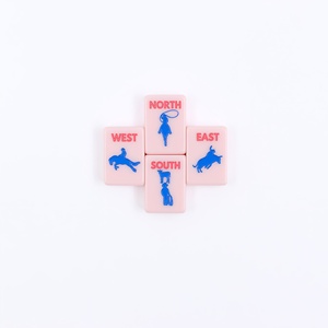 Juegos de <span class=keywords><strong>Mahjong</strong></span> Americanos Serie Texas, <span class=keywords><strong>Mahjong</strong></span> con Estilo Lone Star |   Fichas de <span class=keywords><strong>Mahjong</strong></span> Pintadas a Mano, Color Rosa Rodeo, 160 Piezas, para Viaje - Product Image 5